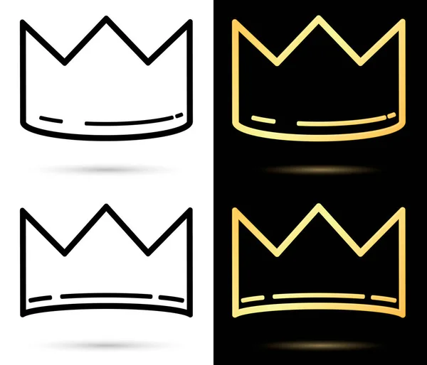Zestaw Ikon Korony Odizolowany Wzór Graficzny Logo Ilustracja Wektorowa — Wektor stockowy