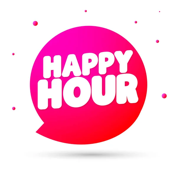 Happy Hour Speech Bubble Banner Design Template Sale Tag Vector — Stock Vector