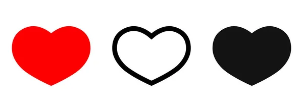 Herzsymbole Setzen Grafik Design Vorlage Valentinstag Symbole Vektorillustration — Stockvektor