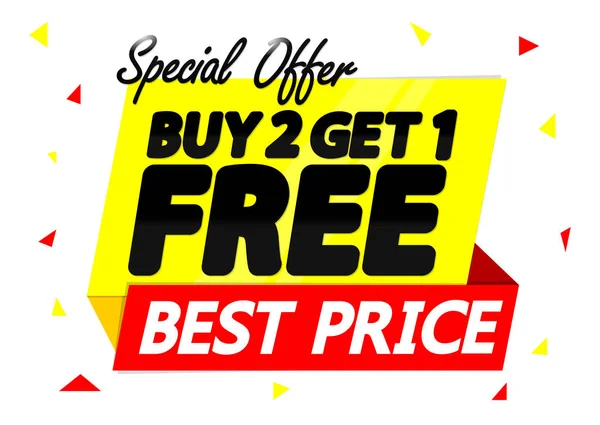 Buy Get Free Special Offer Sale Banner Design Template Discount — Stock Vector