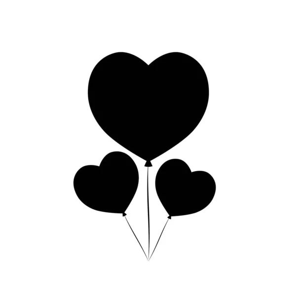 Herz Ballon Symbol Valentinstag Symbol Design Vorlage Vektorillustration — Stockvektor