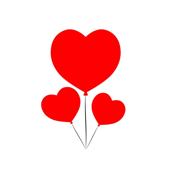 Herz Ballon Symbol Valentinstag Symbol Design Vorlage Vektorillustration — Stockvektor