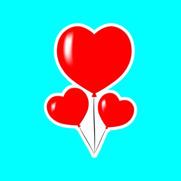 Icône Ballon Coeur Modèle Conception Symbole Saint Valentin Illustration Vectorielle — Image vectorielle