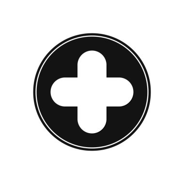 Eczane simgesi, düz grafik tasarım şablonu, vektör illüstrasyonu