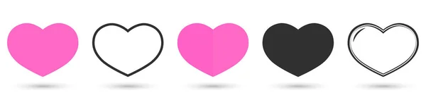 Herzsymbole Setzen Grafik Design Vorlage Valentinstag Symbole Vektorillustration — Stockvektor