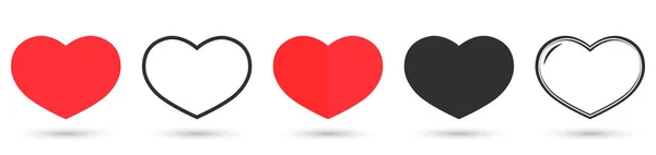 Conjunto Ícones Coração Modelo Design Gráfico Símbolos Dia Dos Namorados — Vetor de Stock