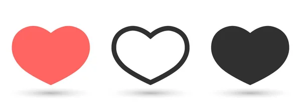 Nastavit Ikony Srdce Šablony Grafického Designu Symboly Valentýna Vektorové Ilustrace — Stockový vektor