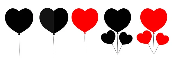 Set Balloon Icons Valentines Day Symbol Design Template Heart Form — Stok Vektör