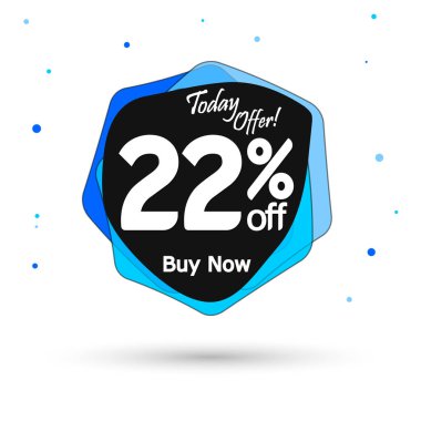 İndirim% 22 indirimli, pankart tasarımı şablonu, indirim etiketi, vektör illüstrasyonu