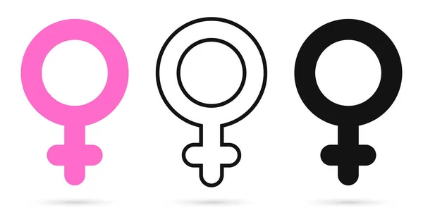 Símbolos Gênero Feminino Modelo Design Ícones Ilustração Vetorial — Vetor de Stock
