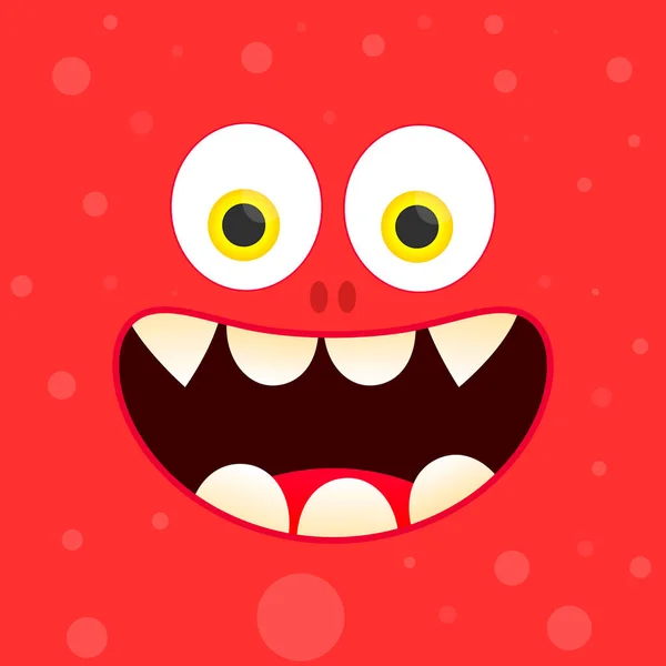 Smiley Ansikte Rolig Monster Affisch Halloween Banner Design Mall Vektor — Stock vektor