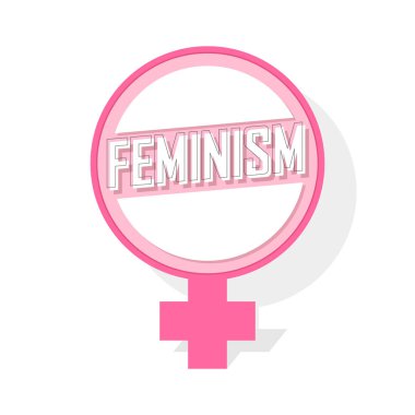 Feminizm sancak tasarım şablonu, vektör illüstrasyonu