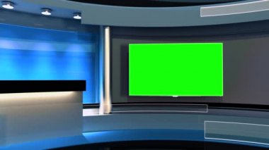 News stüdyo. Herhangi bir yeşil ekran veya chroma anahtar video üretimi için mükemmel bir zemin. Döngü.
