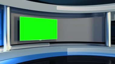 News stüdyo. Herhangi bir yeşil ekran veya chroma anahtar video üretimi için mükemmel bir zemin. Döngü.