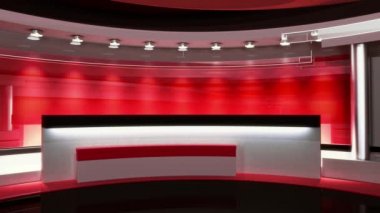 News stüdyo. Herhangi bir yeşil ekran veya chroma anahtar video üretimi için mükemmel bir zemin. Döngü. 