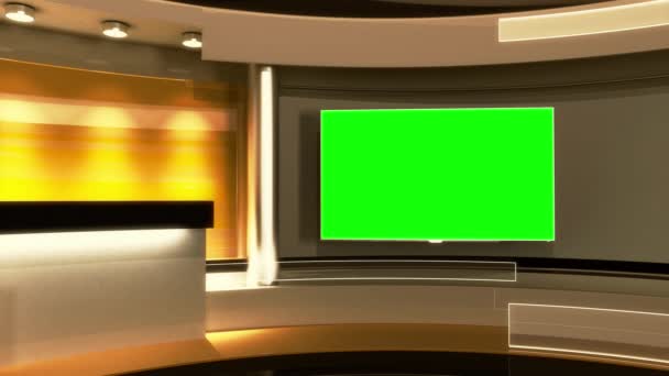 News Studio. Lo sfondo perfetto per qualsiasi schermo verde o produzione video con chiave cromatica. Ciclo . — Video Stock