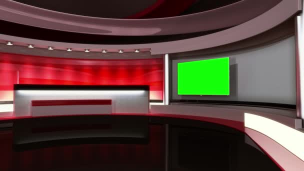 News Studio. The perfect backdrop for any green screen or chroma key video production. Loop. — Stock Video