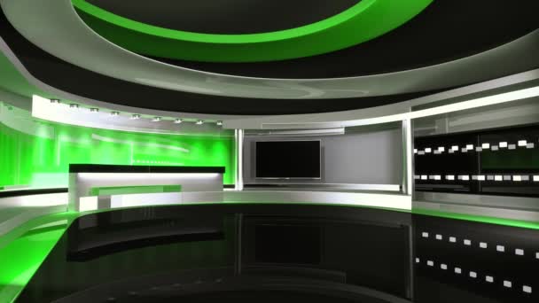 Studion är en perfekt bakgrund för någon grön skärm eller chroma key videoproduktion. Loop. — Stockvideo