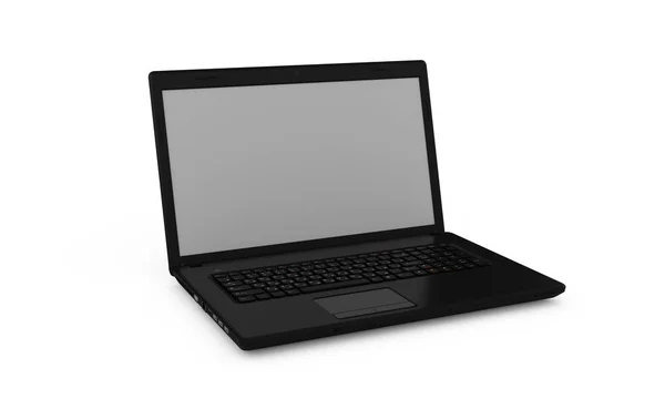Компьютер ноутбука изолирован. 3D рендеринг . — стоковое фото