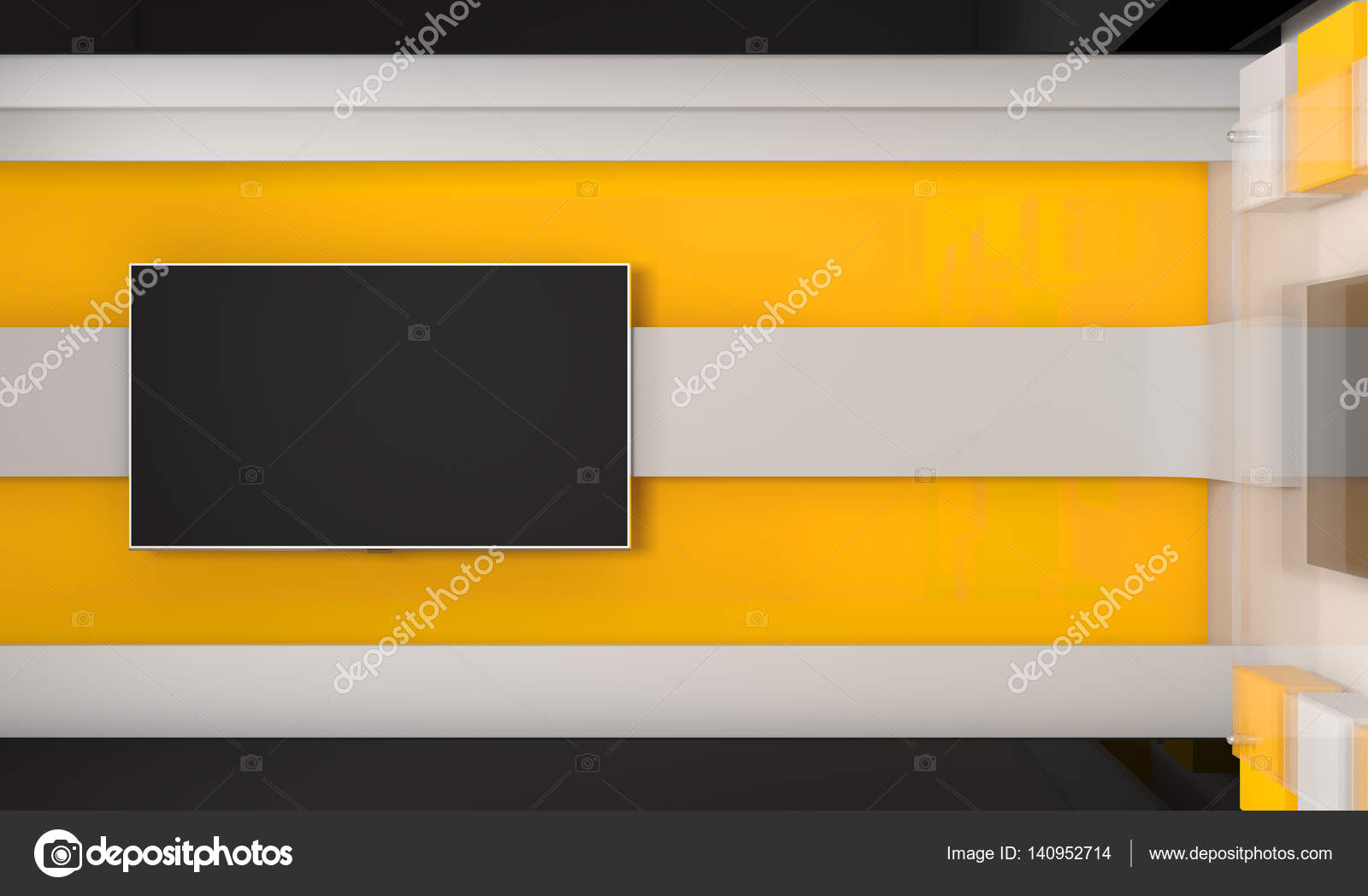 Tv Studio Backdrop For Tv Shows Tv On Wall News Studio The Perfect Backdrop For Any Green Screen Or Chroma Key Video Or Photo Production 3d Render Stock Photo By C Vachom