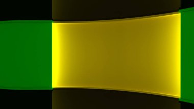 TV stüdyo. Tv için zemin gösterir. TV duvar. News stüdyo. Yeşil ekran veya chroma anahtar video veya fotoğraf üretimleri için mükemmel bir zemin. 3D render.