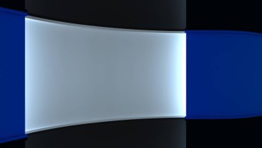 TV stüdyo. Tv için zemin gösterir. TV duvar. News stüdyo. Yeşil ekran veya chroma anahtar video veya fotoğraf üretimleri için mükemmel bir zemin. 3D render.