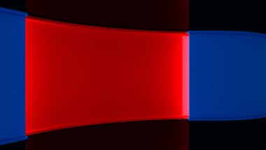 TV stüdyo. Tv için zemin gösterir. TV duvar. News stüdyo. Yeşil ekran veya chroma anahtar video veya fotoğraf üretimleri için mükemmel bir zemin. 3D render.