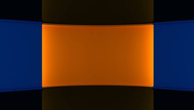 TV stüdyo. Tv için zemin gösterir. TV duvar. News stüdyo. Yeşil ekran veya chroma anahtar video veya fotoğraf üretimleri için mükemmel bir zemin. 3D render.
