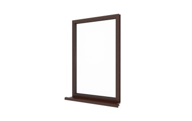 Pencere. İzole pencere. Koyu ahşap pencere.