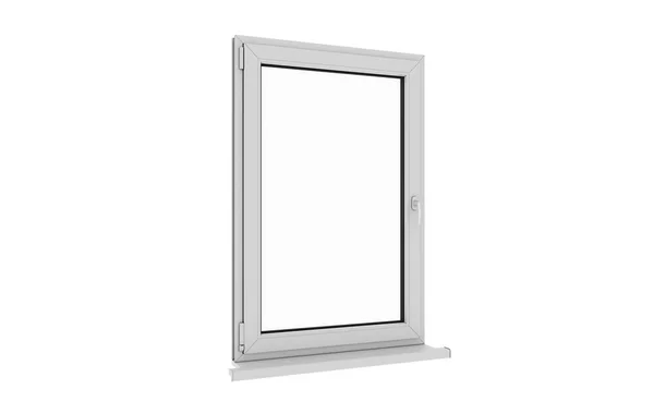 창입니다. 격리 된 창입니다. 알루미늄 창입니다. 백색 창입니다. Pvc 바람 — 스톡 사진