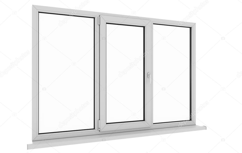 Window. Isolated window. Aluminum window. White window. Pvc wind