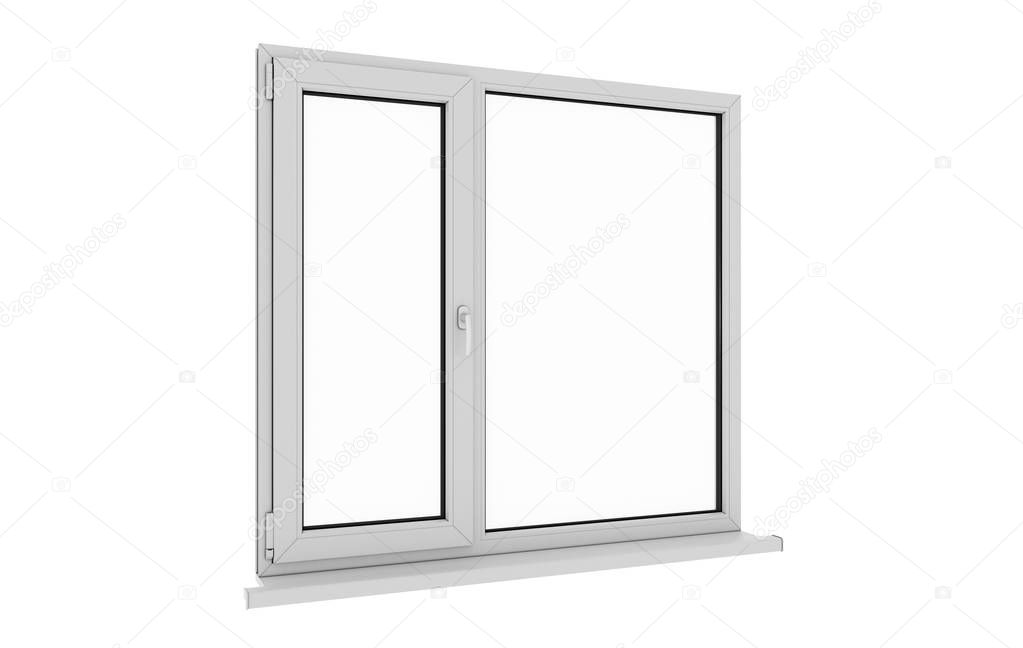 Window. Isolated window. Aluminum window. White window. Pvc wind