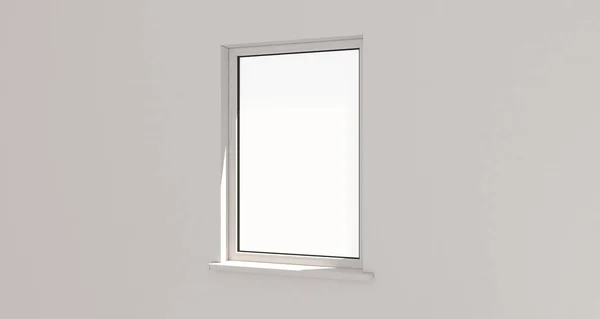 ウィンドウ。壁。アルミニウム窓。空白のウィンドウ。フィギュア ウィンドウ. — ストック写真