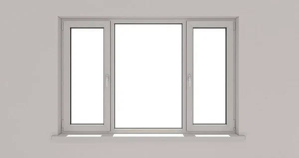 Pencere. Duvar. Alüminyum pencere. Beyaz pencere. PVC pencere. — Stok fotoğraf