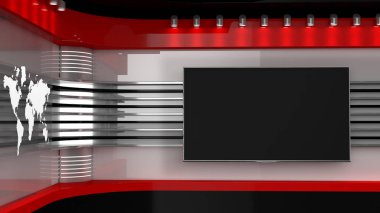 TV stüdyo. Tv için zemin gösterir. TV duvar. News stüdyo. P