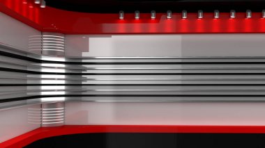 TV stüdyo. Tv için zemin gösterir. TV duvar. News stüdyo. P