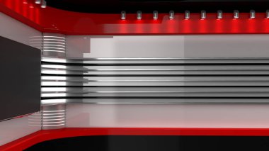 TV stüdyo. Tv için zemin gösterir. TV duvar. News stüdyo.