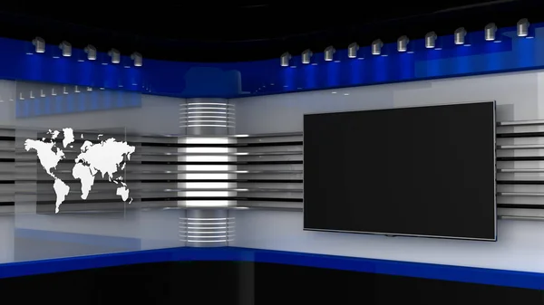 TV stüdyo. Kırmızı stüdyo. Tv için zemin gösterir. TV duvar. Haber s