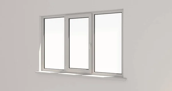 Ventana blanca. Pared blanca. 3d. Renderizado 3D . —  Fotos de Stock