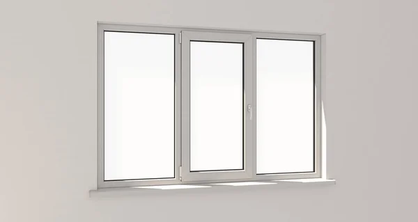 Ventana blanca. Pared blanca. 3d. Renderizado 3D . —  Fotos de Stock