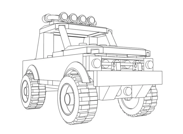 Suv Toy Suv Sketch Coloring Picture Car Outline Picture — Stock Photo, Image