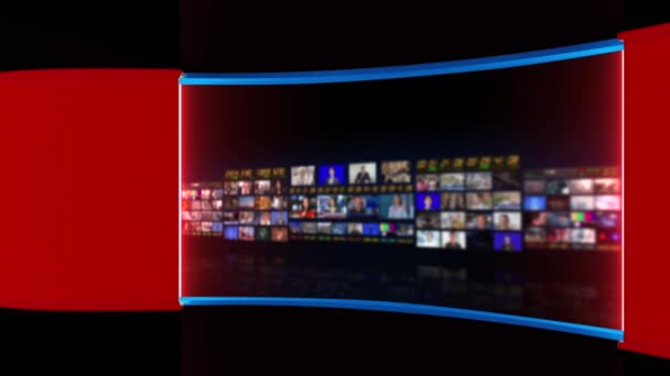 Fernsehstudio Studio Nachrichtenstudio Newsroom Hintergrund Für Nachrichtensendungen Verschwommenes Studio Beim — Stockvideo