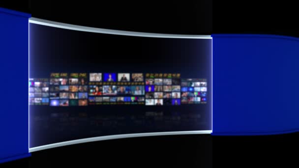 Studio Telewizyjne Studio Studio Wiadomości Kontekst Newsroom Dla Aktualności Transmisje — Wideo stockowe