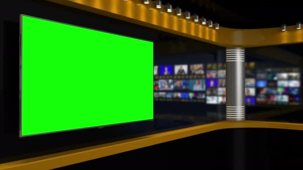 Televizní Studio Studio Zpravodajství Diskuzní Místnosti Pozadí Pro Zpravodajství Rozmazané — Stock video