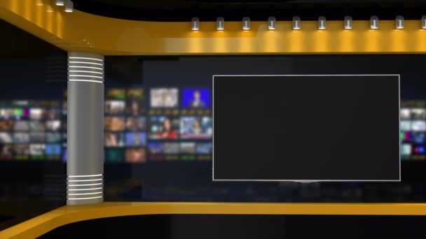 Студія Студія Новини Студії Newsroom Background News Broadcasts Помилка Студії — стокове відео