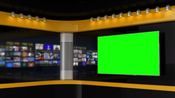 Studio Studio Studio Giornalistico Sfondo Newsroom Trasmissioni Notizie Sfocato Studio — Video Stock
