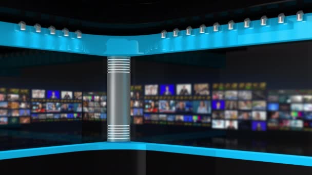 Studio Studio News Studio Newsroom Background News Broadcasts Blurred Studio — Stock Video