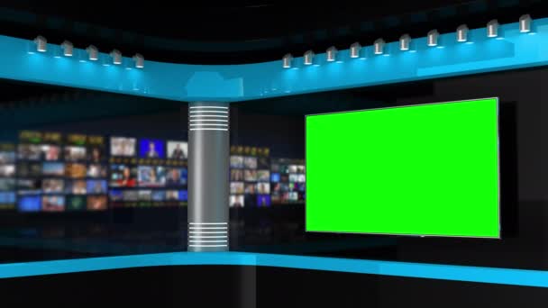 Studio Studio News Studio Newsroom Background News Broadcasts Blurred Studio — Stock Video