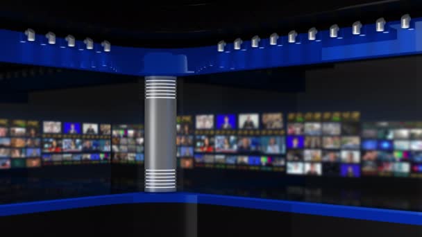 Studio Studio News Studio Newsroom Background News Broadcasts Blurred Studio — Stock Video