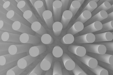 Soyut Mimarlık Geçmişi. Beyaz Bina 'nın 3d İllüstrasyonu. Modern Geometrik Duvar Kağıdı. Gelecekçi Teknoloji Tasarımı